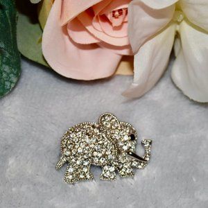 Vintage ~ Little Pave Swarovski Crystal Elephant